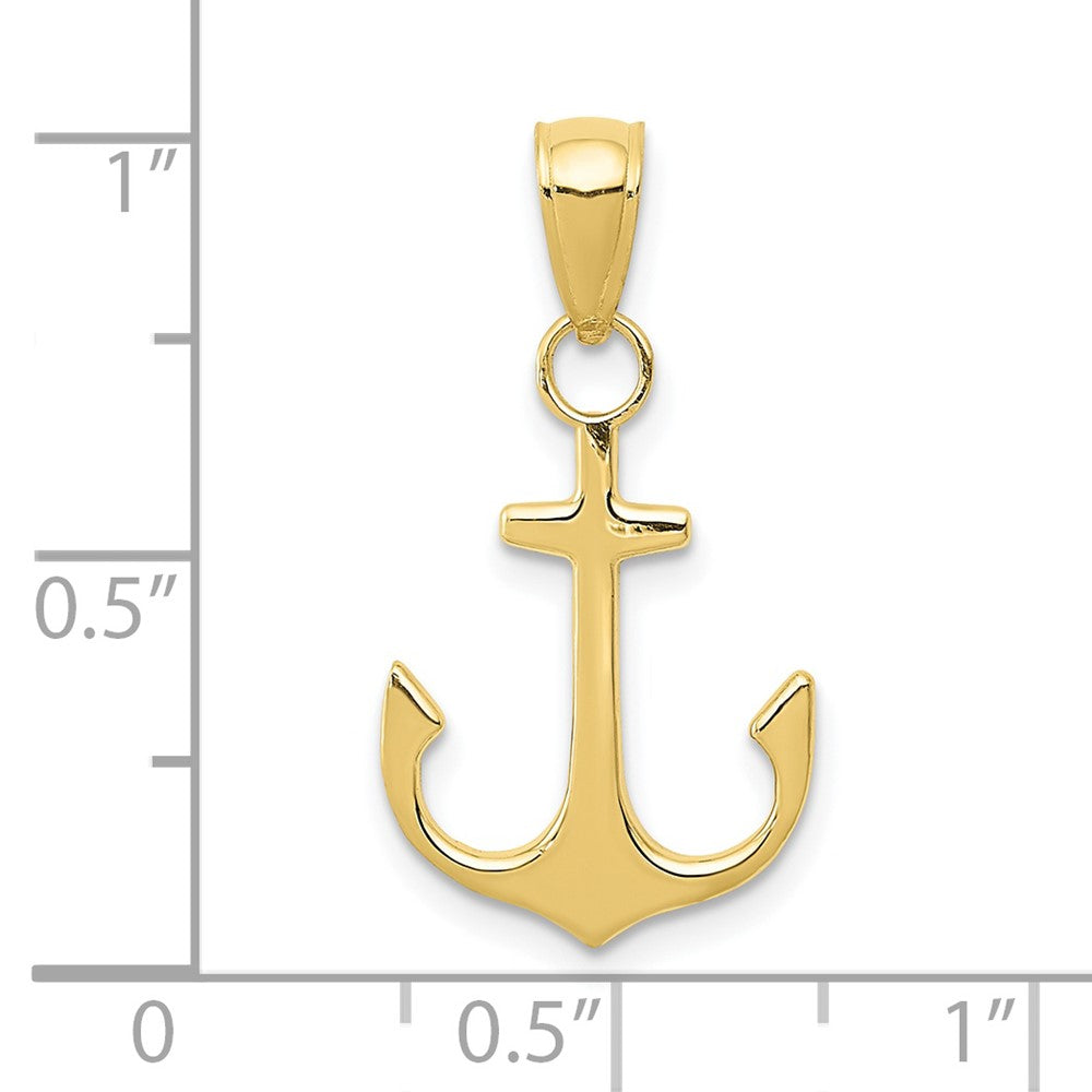 10k Yellow Gold 14 mm Anchor Pendant (0.71 grams)