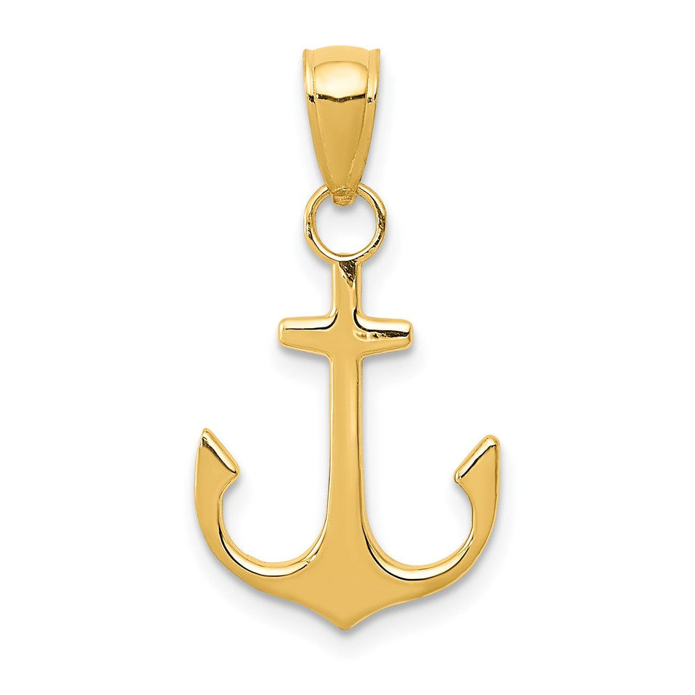 10k Yellow Gold 14 mm Anchor Pendant (0.71 grams)