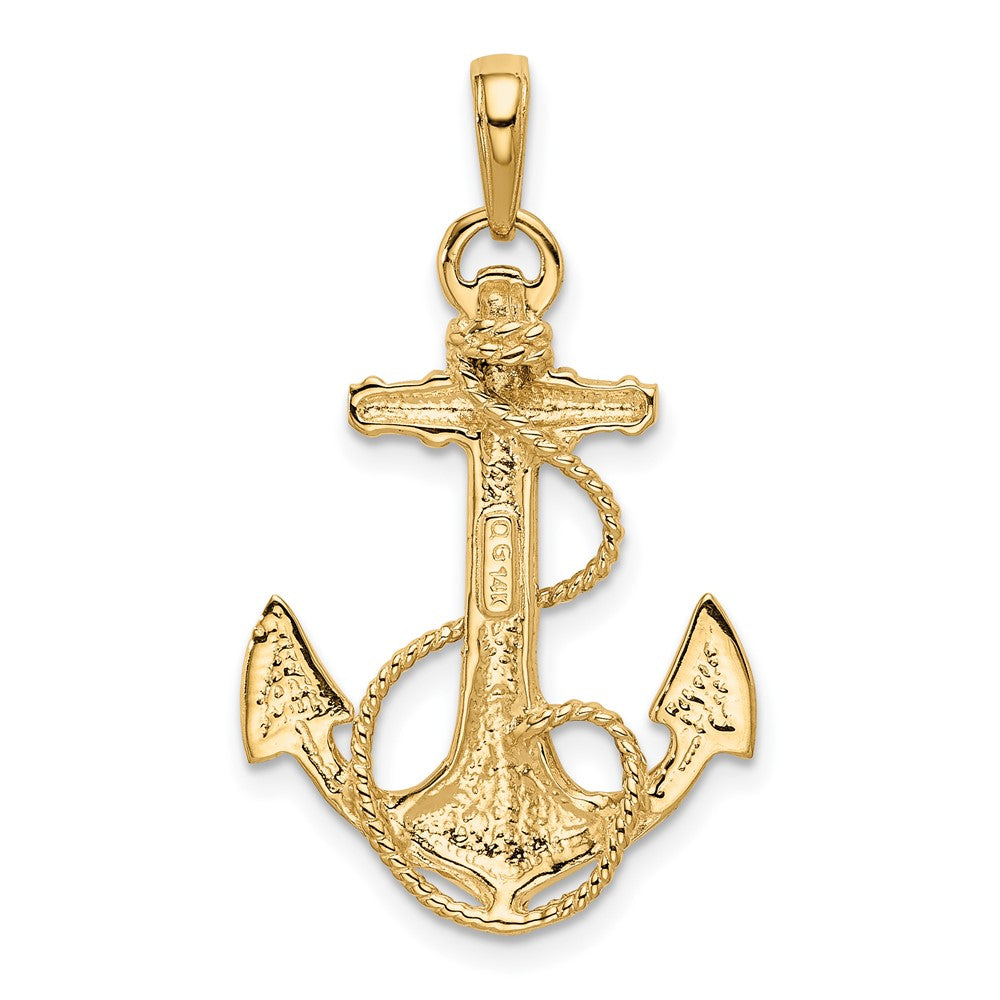 10k Yellow Gold 18 mm Anchor w/Rope Pendant (1.85 grams)