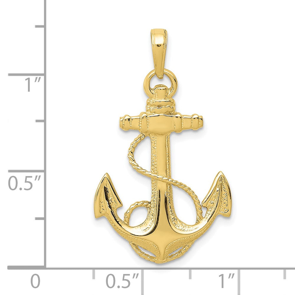 10k Yellow Gold 18 mm Anchor w/Rope Pendant (1.85 grams)