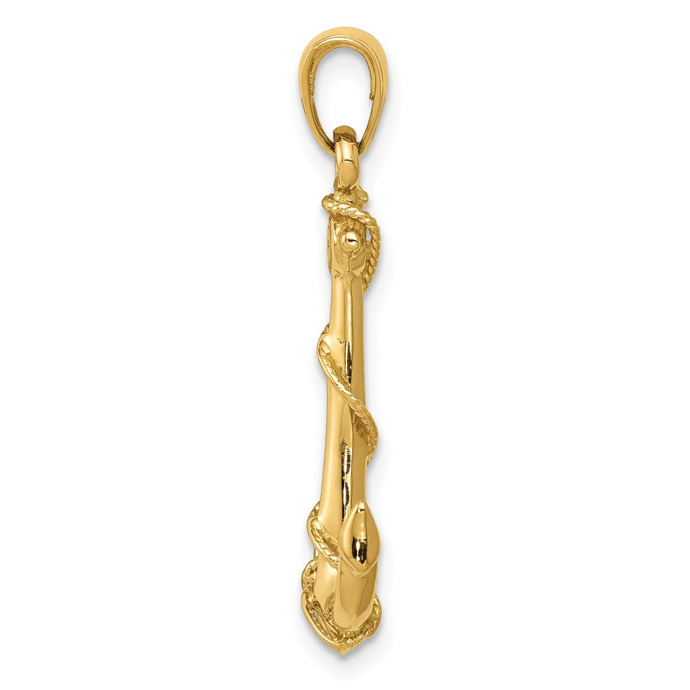 10k Yellow Gold 16 mm Anchor w/Rope Pendant (2.16 grams)