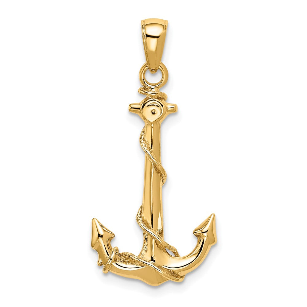 10k Yellow Gold 16 mm Anchor w/Rope Pendant (2.16 grams)