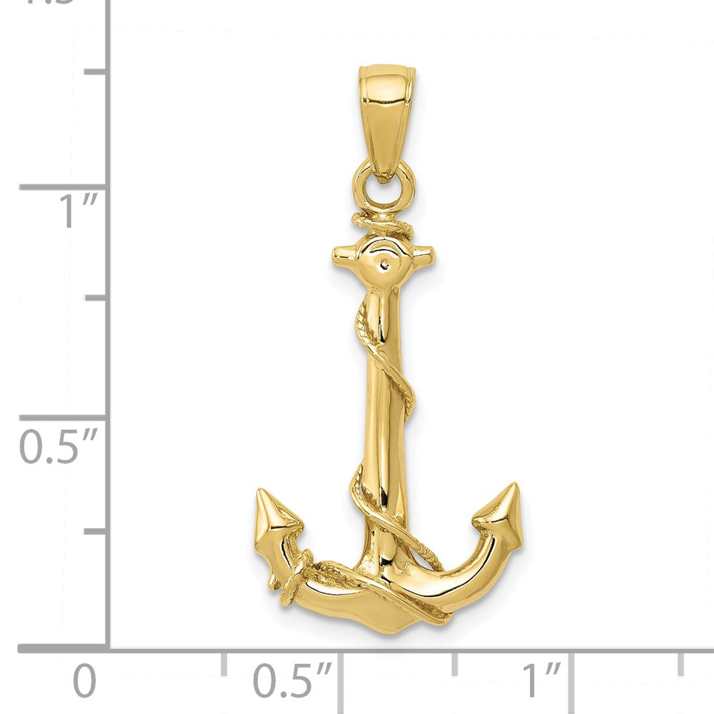 10k Yellow Gold 16 mm Anchor w/Rope Pendant (2.16 grams)