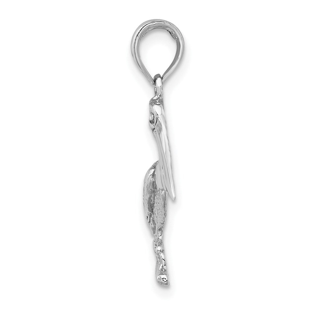 10k White Gold 12.7 mm Pelican Pendant (1.15 grams)