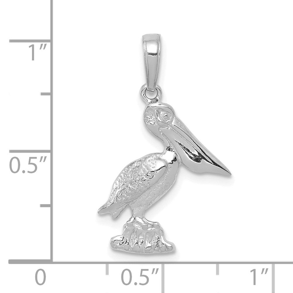 10k White Gold 12.7 mm Pelican Pendant (1.15 grams)