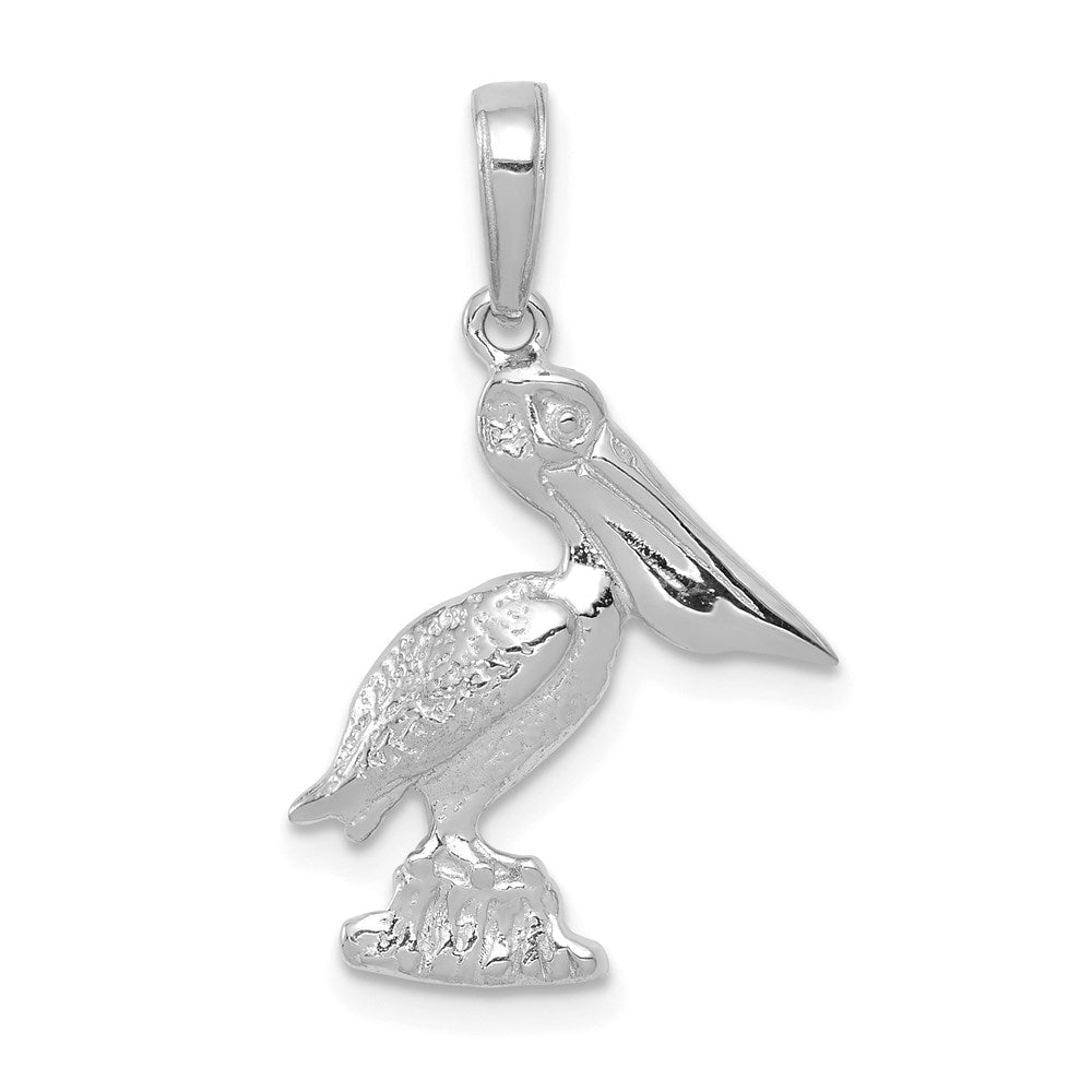 10k White Gold 12.7 mm Pelican Pendant (1.15 grams)