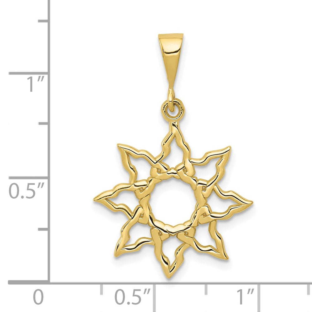 10k Yellow Gold 19 mm Sun Charm (1.21 grams)