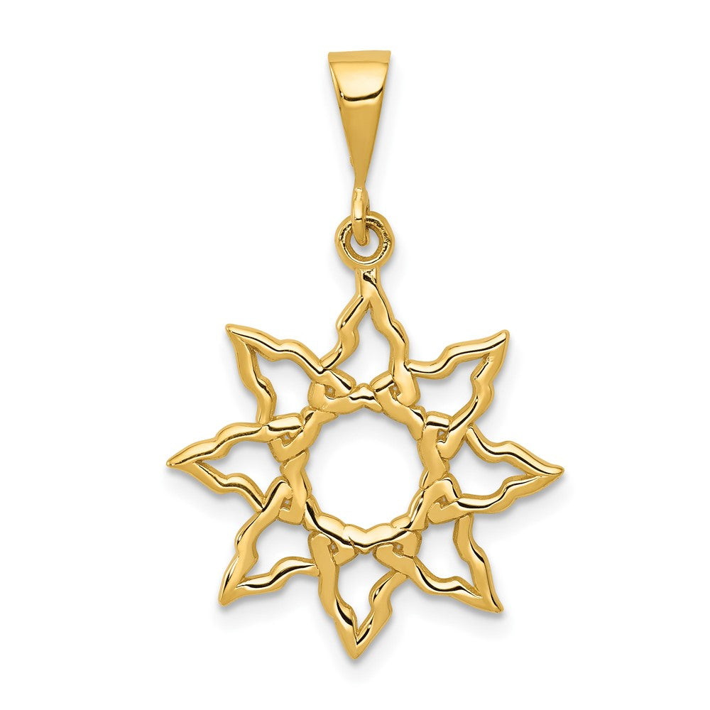 10k Yellow Gold 19 mm Sun Charm (1.21 grams)