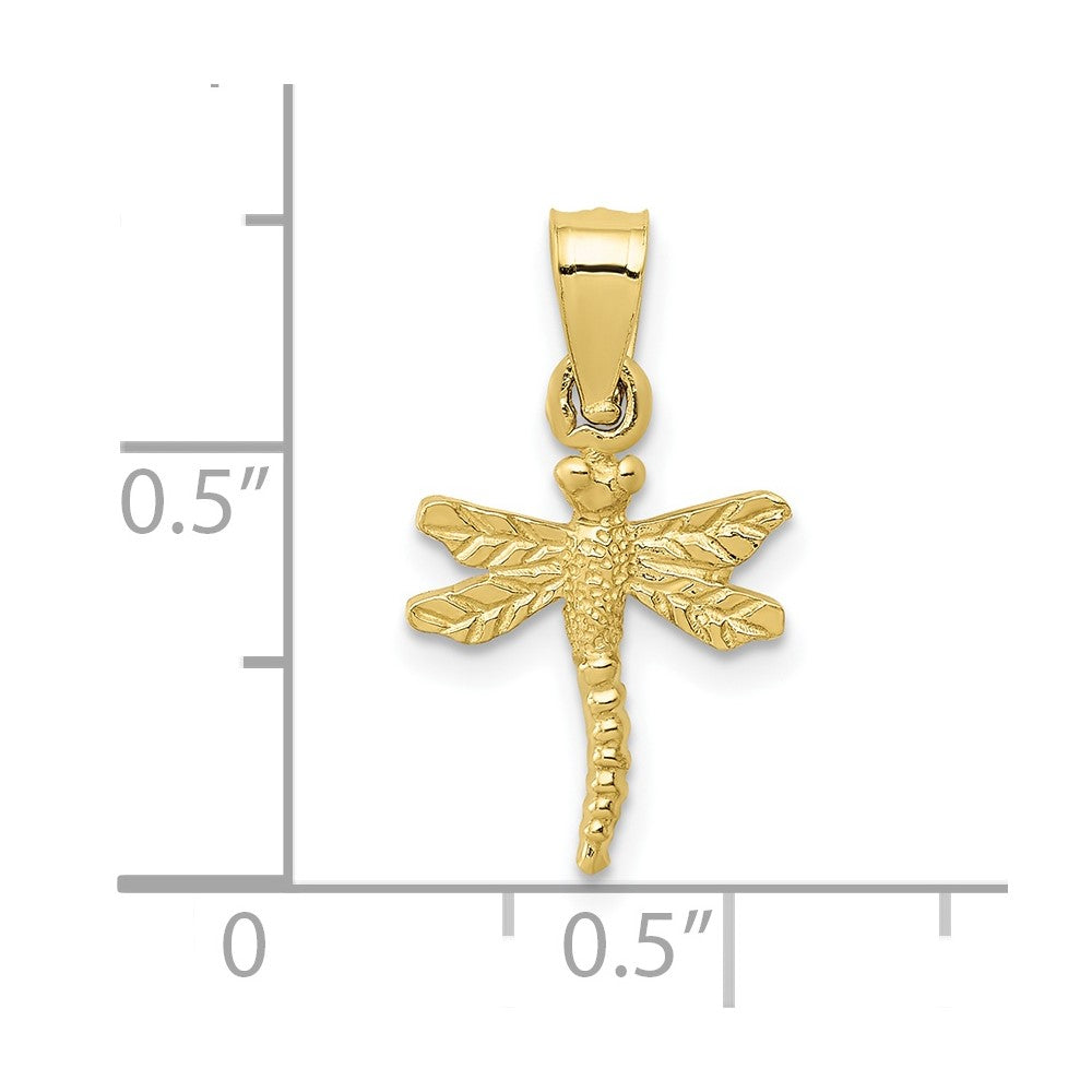 10k Yellow Gold 10 mm Dragonfly Pendant (0.42 grams)