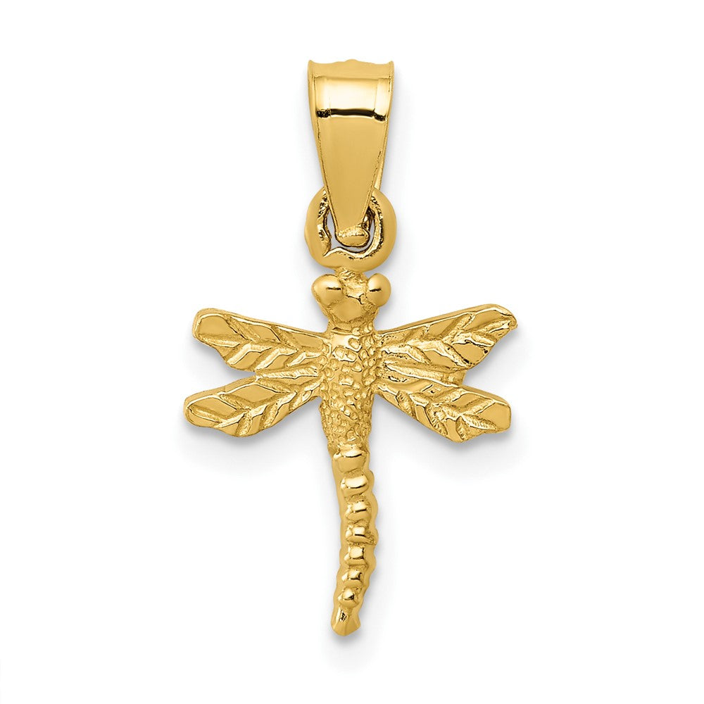 10k Yellow Gold 10 mm Dragonfly Pendant (0.42 grams)