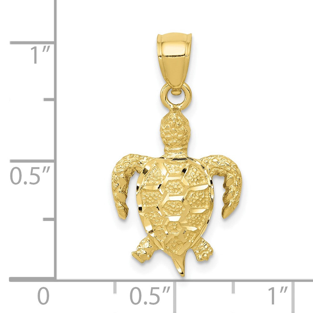 10k Yellow Gold 14.5 mm Turtle Pendant (1.13 grams)