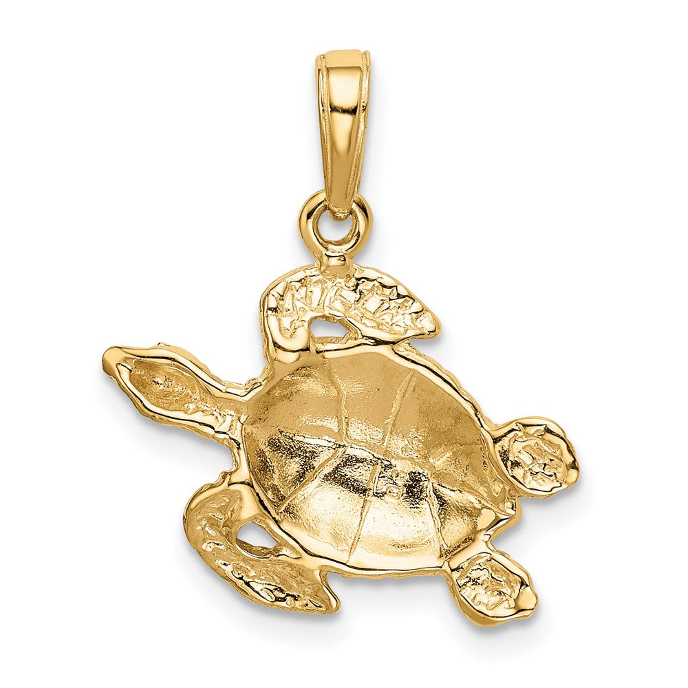 10k Yellow Gold 29.5 mm Turtle Pendant (1.86 grams)