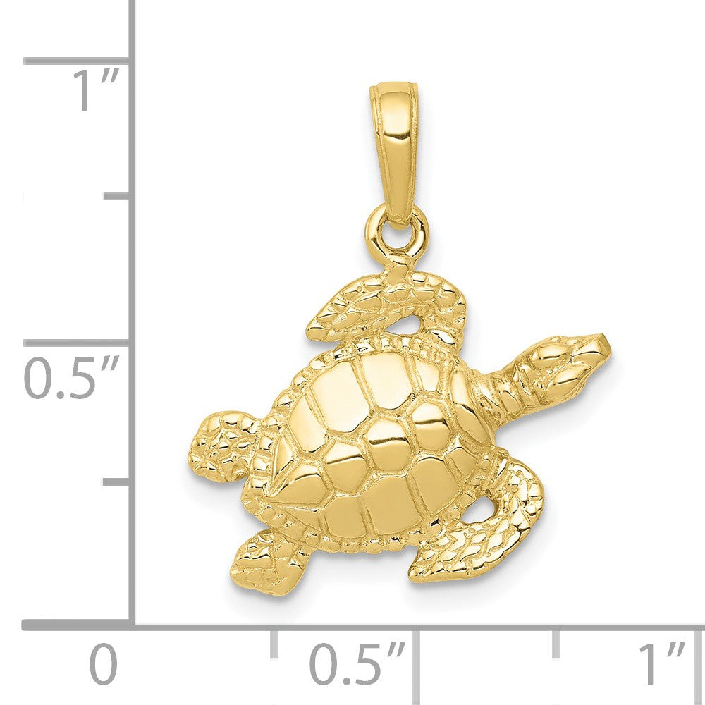 10k Yellow Gold 29.5 mm Turtle Pendant (1.86 grams)