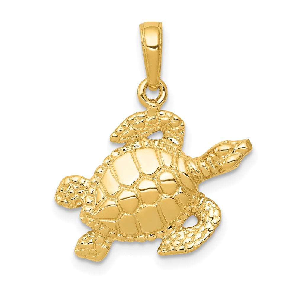 10k Yellow Gold 29.5 mm Turtle Pendant (1.86 grams)