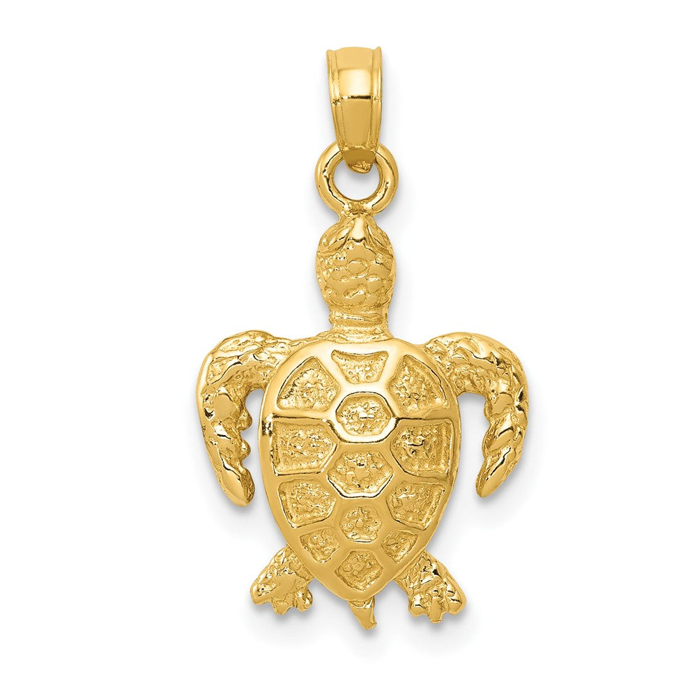 10k Yellow Gold 12 mm Sea Turtle Pendant (1.28 grams)