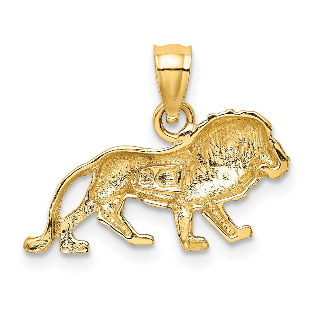 10k Yellow Gold 20 mm Diamond-cut Lion Pendant (1.02 grams)