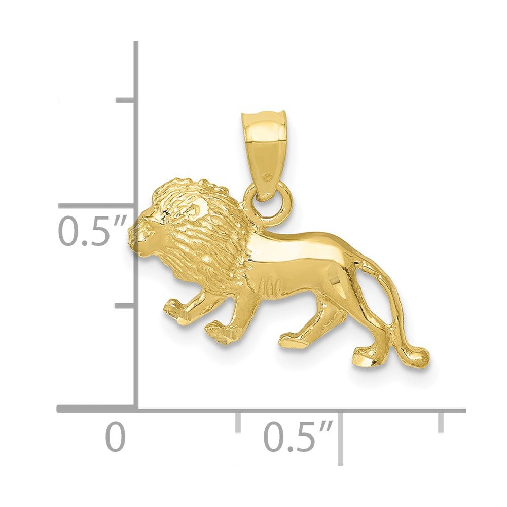 10k Yellow Gold 20 mm Diamond-cut Lion Pendant (1.02 grams)