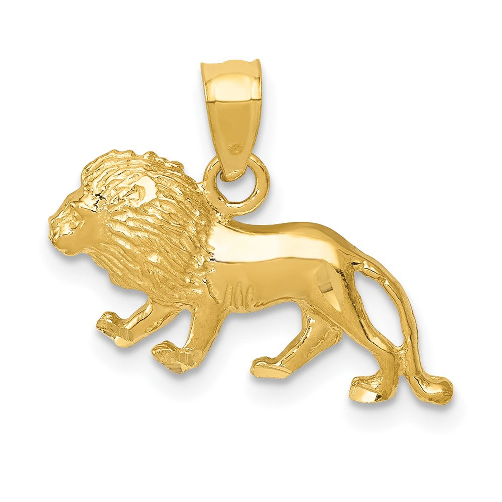 10k Yellow Gold 20 mm Diamond-cut Lion Pendant (1.02 grams)