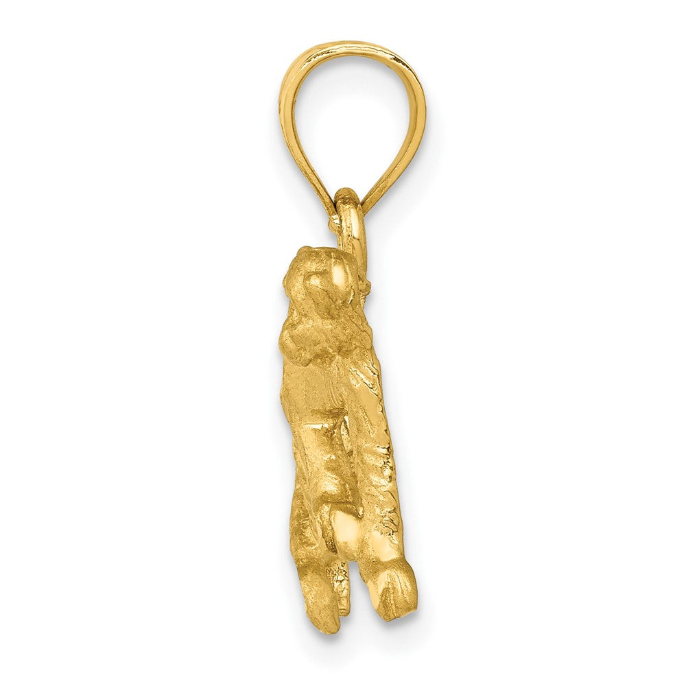 10k Yellow Gold 17 mm Diamond-cut Monkey Pendant (1.64 grams)