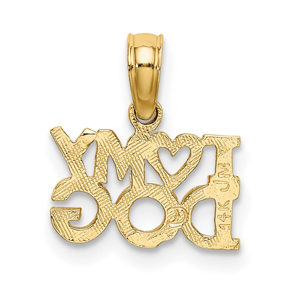 10k Yellow Gold 11.5 mm I HEART MY DOG Charm (0.45 grams)