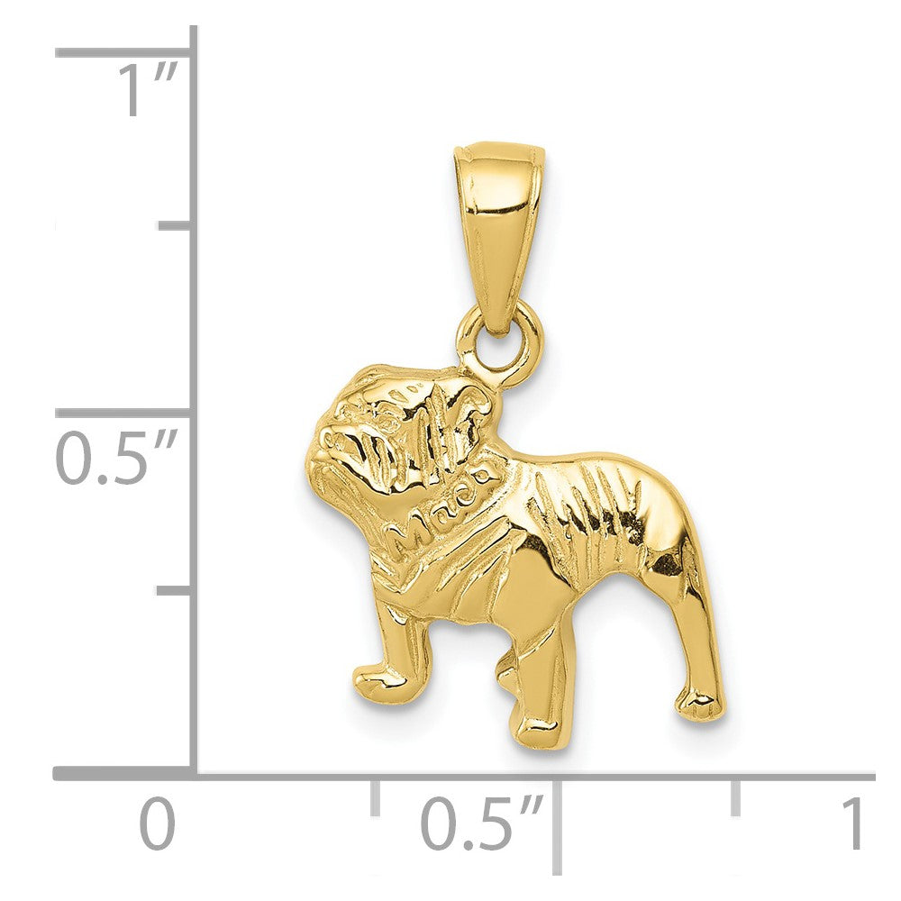 10k Yellow Gold 15 mm Bulldog Pendant (1.74 grams)