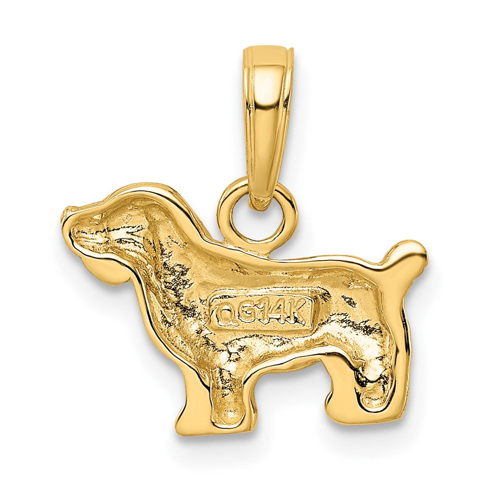 10k Yellow Gold 15 mm Cocker Spaniel Dog Pendant (1.08 grams)