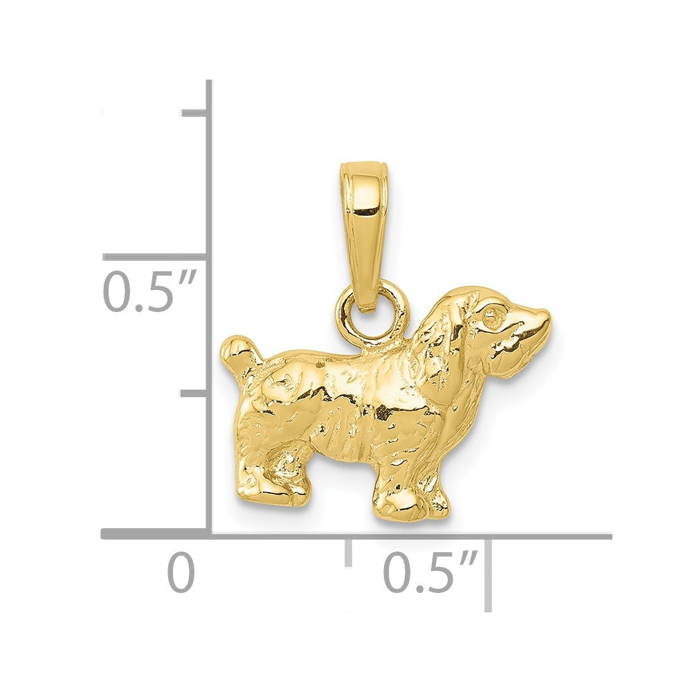 10k Yellow Gold 15 mm Cocker Spaniel Dog Pendant (1.08 grams)