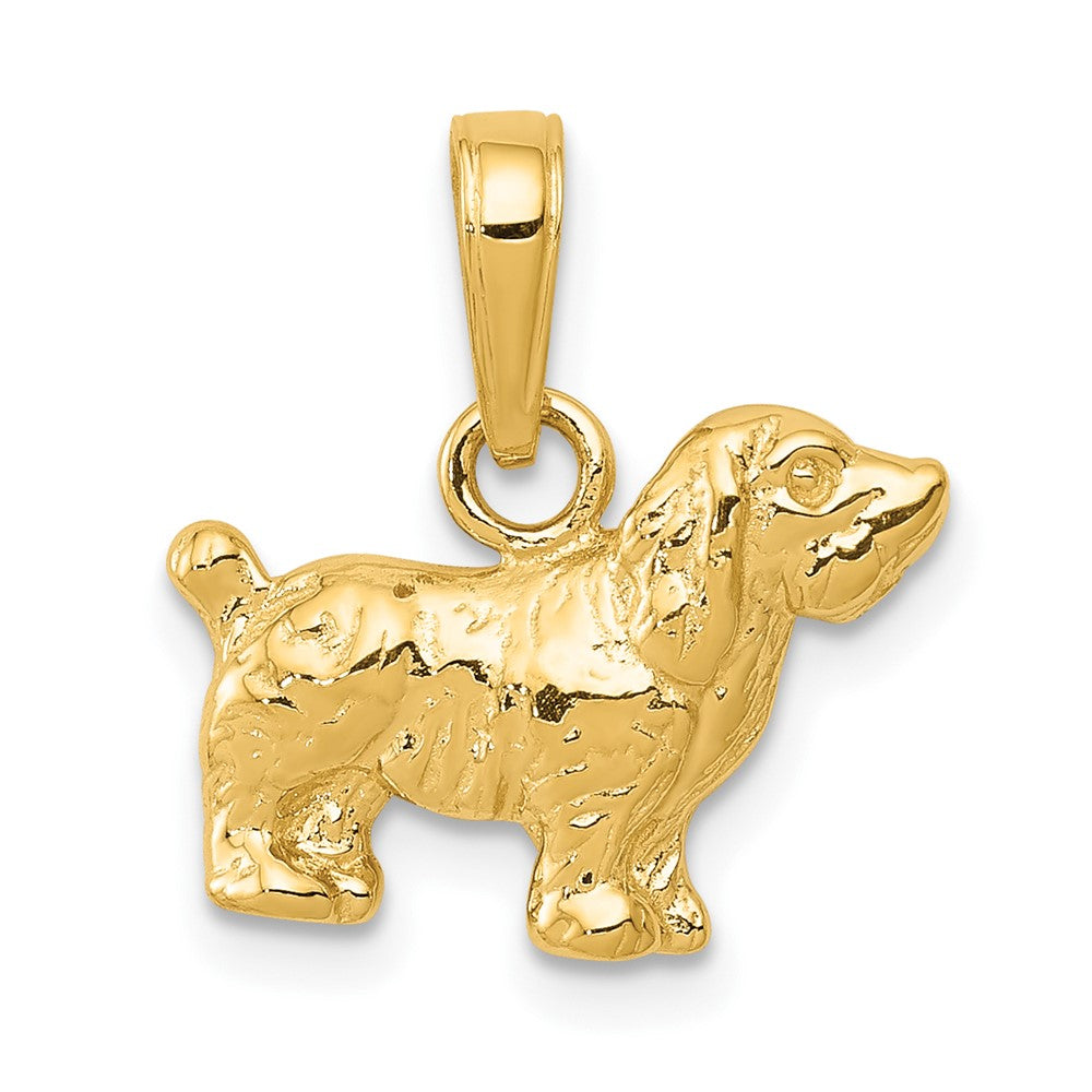 10k Yellow Gold 15 mm Cocker Spaniel Dog Pendant (1.08 grams)