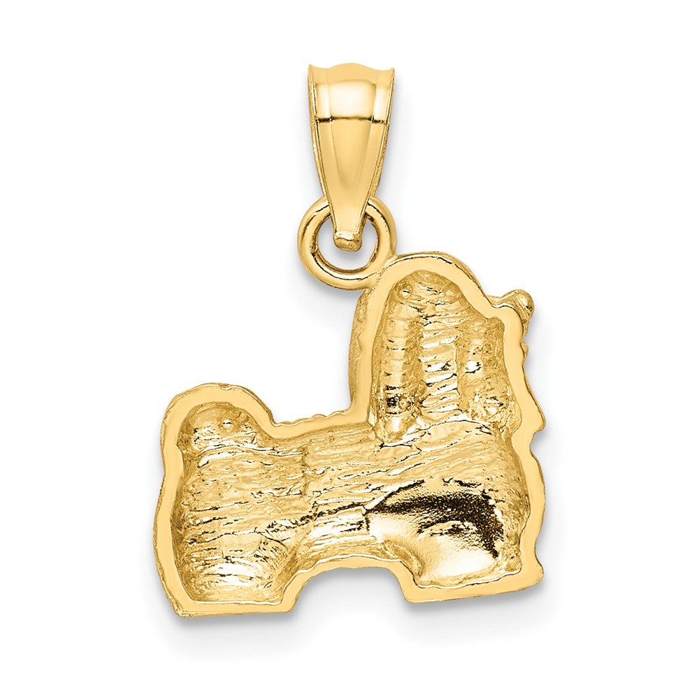 10k Yellow Gold 13 mm Diamond-cut Shih Tzu Pendant (1.14 grams)