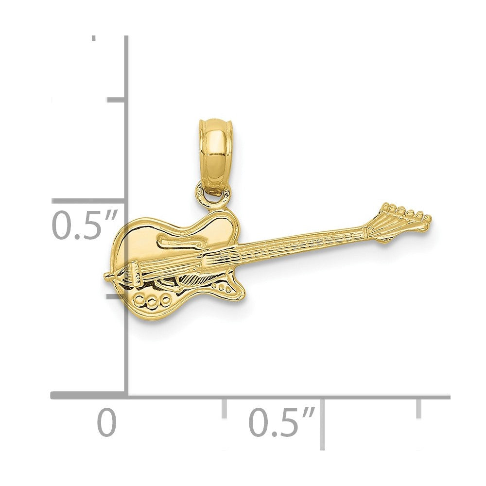 10k Yellow Gold 20 mm Electric Guitar Pendant (0.57 grams)