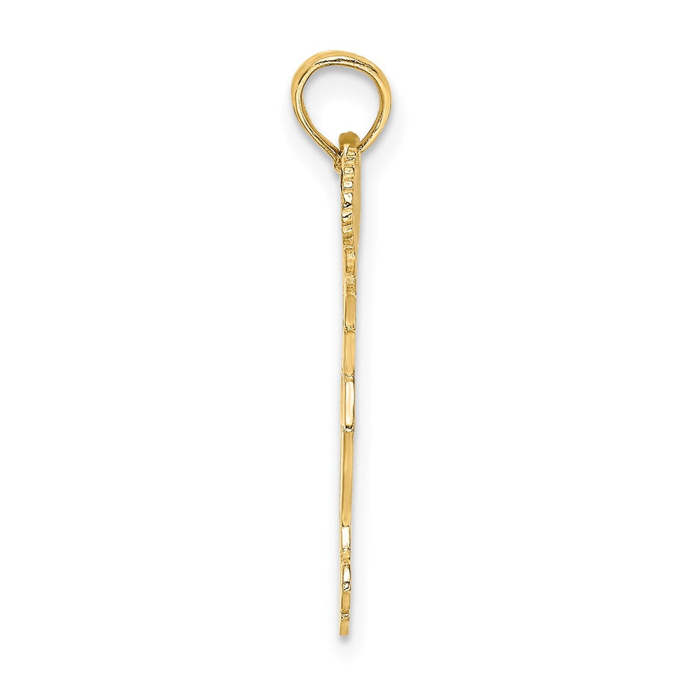 10k Yellow Gold 14.3 mm Cheerleader with Pom-Poms Pendant