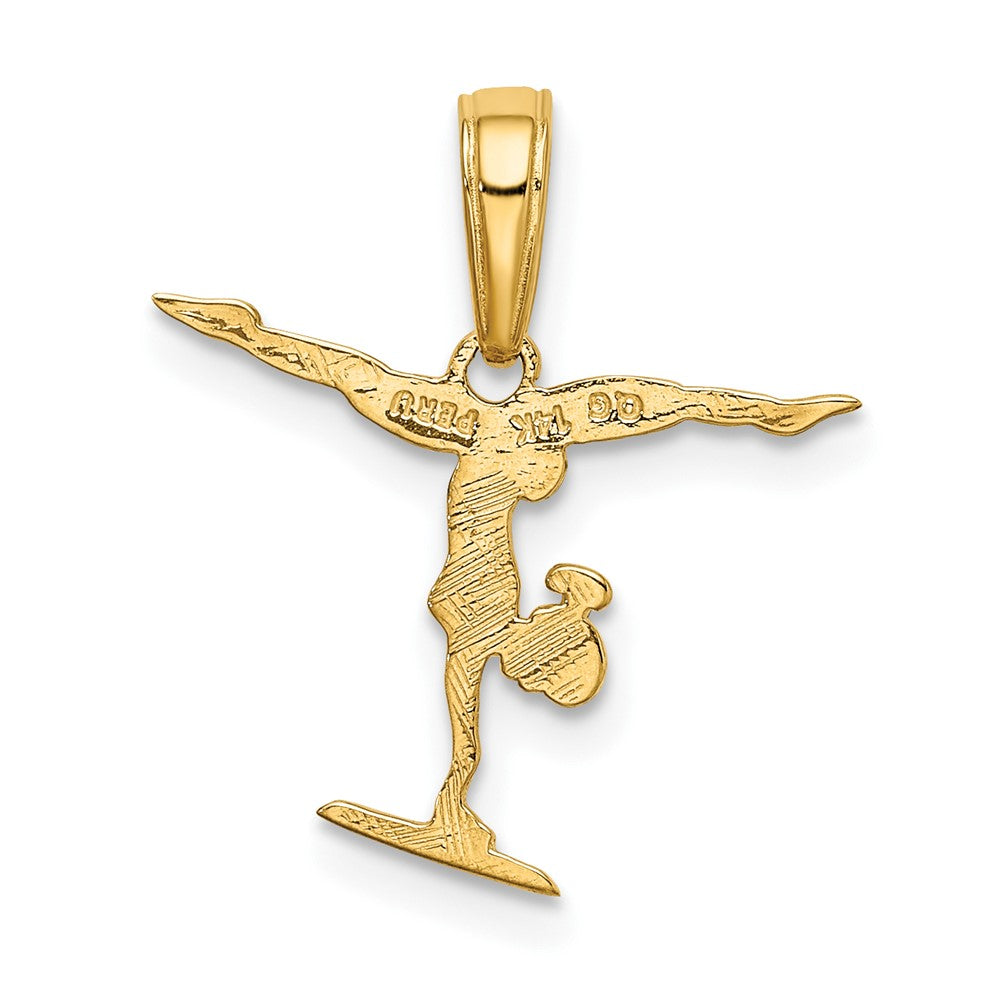 10k Yellow Gold 17 mm Gymnastics Pendant (0.47 grams)