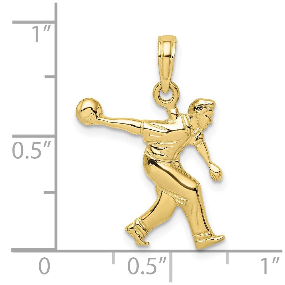 10k Yellow Gold 22.35 mm Male Bowling Charm (1.11 grams)