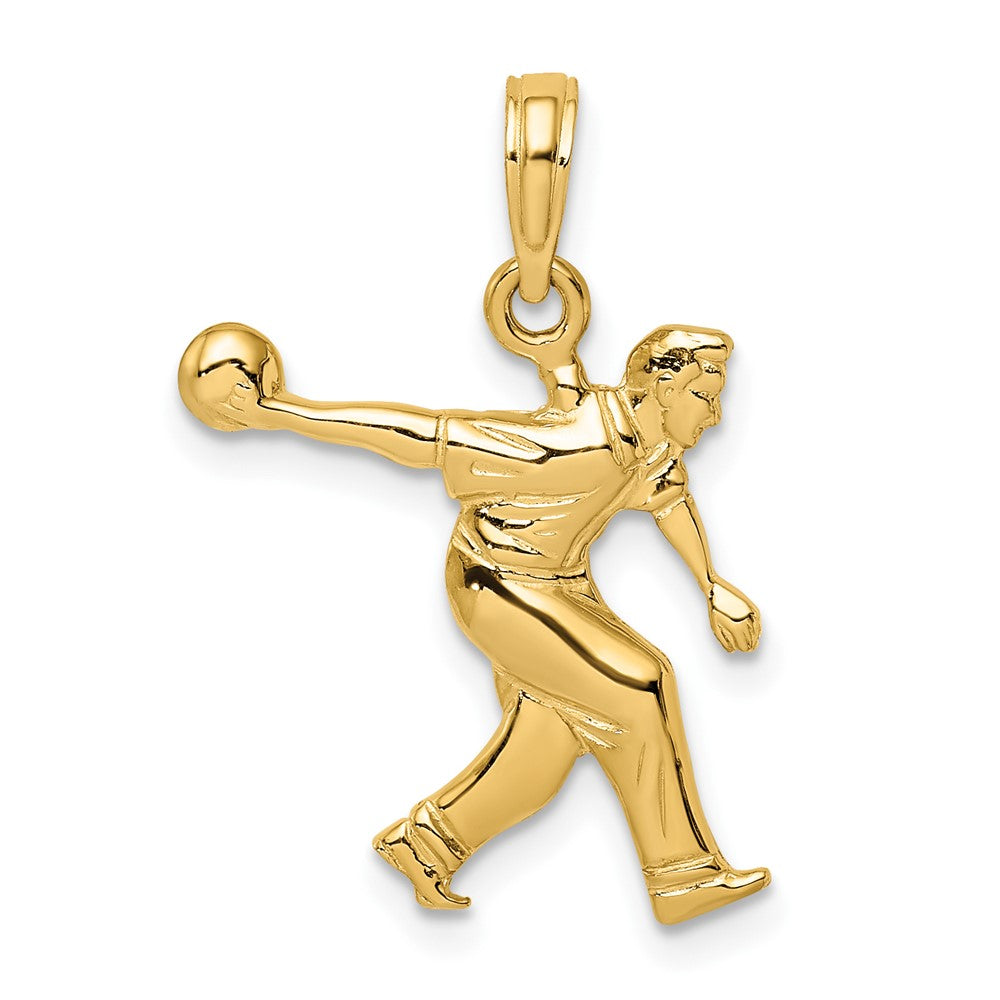 10k Yellow Gold 22.35 mm Male Bowling Charm (1.11 grams)