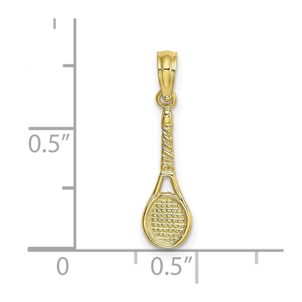 10k Yellow Gold 5.7 mm Tennis Racquet Pendant (0.47 grams)