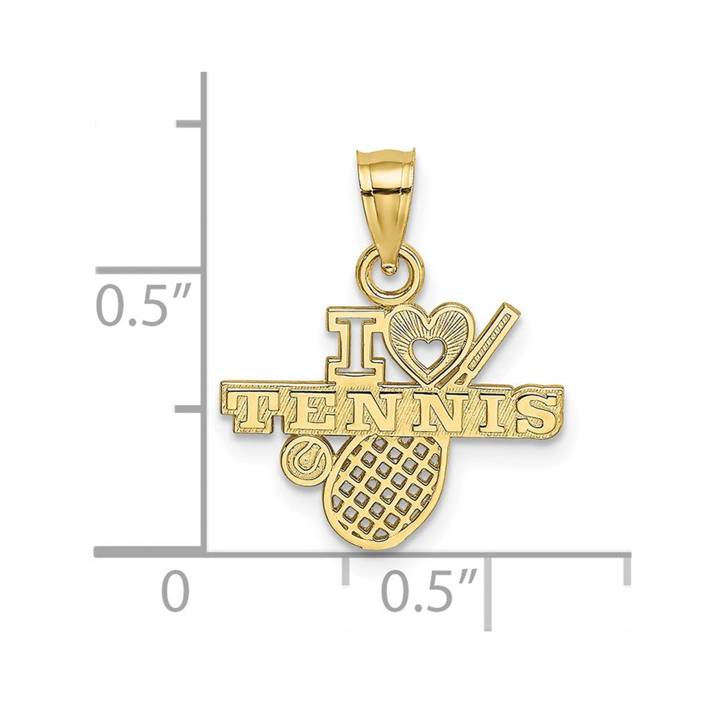 10k Yellow Gold 16.4 mm I HEART TENNIS Charm (0.57 grams)