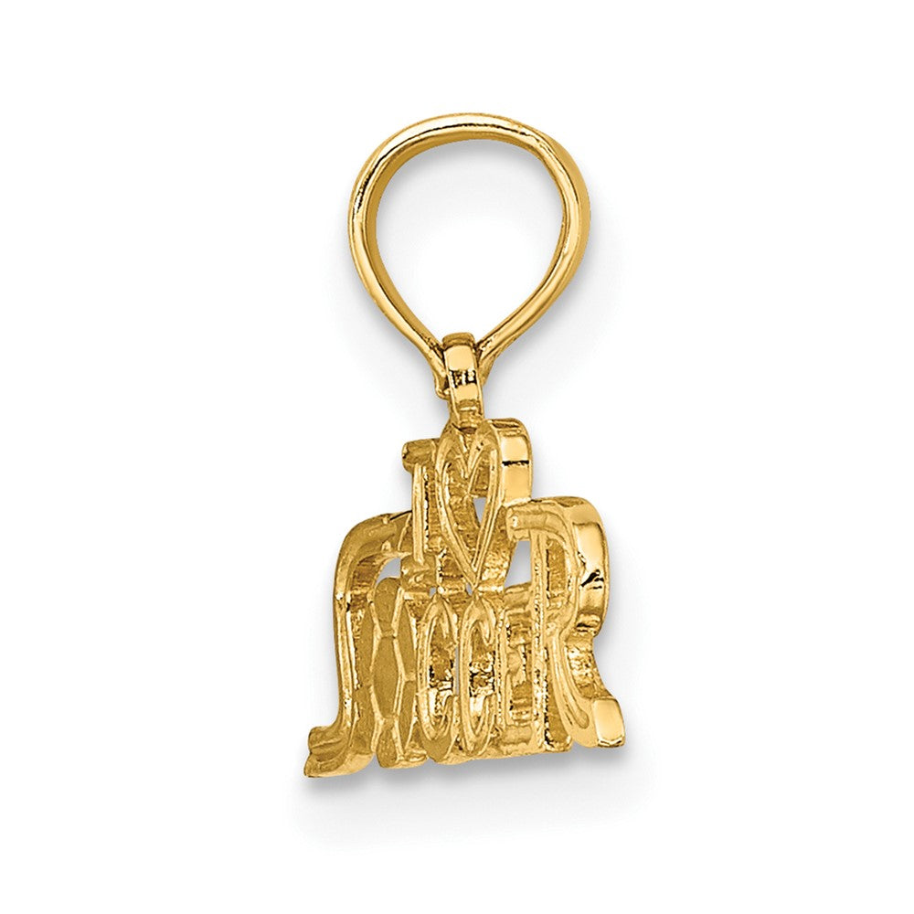 10k Yellow Gold 16 mm I HEART SOCCER Charm (0.41 grams)