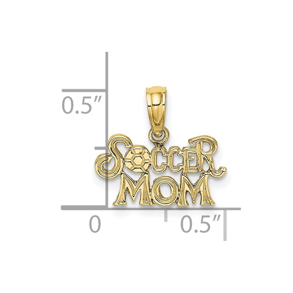 10k Yellow Gold 14.9 mm SOCCER MOM Charm (0.49 grams)