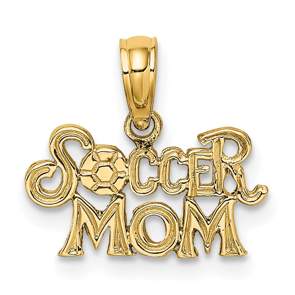 10k Yellow Gold 14.9 mm SOCCER MOM Charm (0.49 grams)