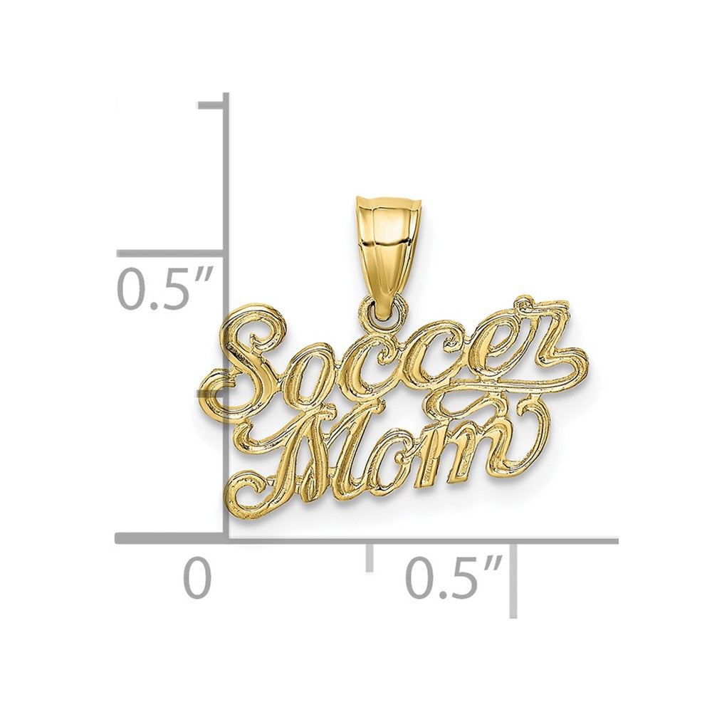 10k Yellow Gold 17.9 mm SOCCER MOM Charm (0.54 grams)