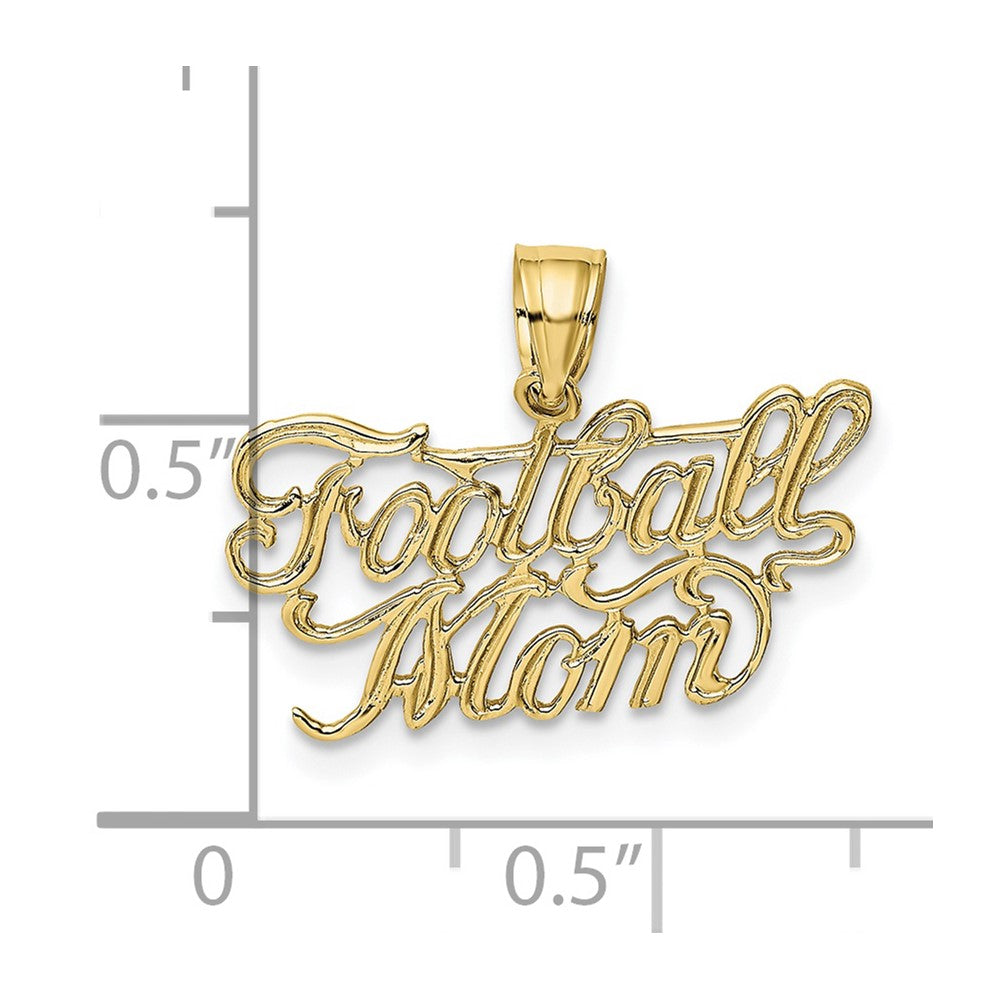 10k Yellow Gold 21.7 mm FOOTBALL MOM Charm (0.72 grams)