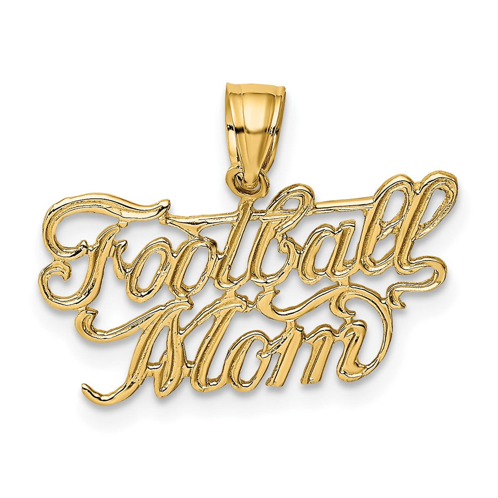 10k Yellow Gold 21.7 mm FOOTBALL MOM Charm (0.72 grams)