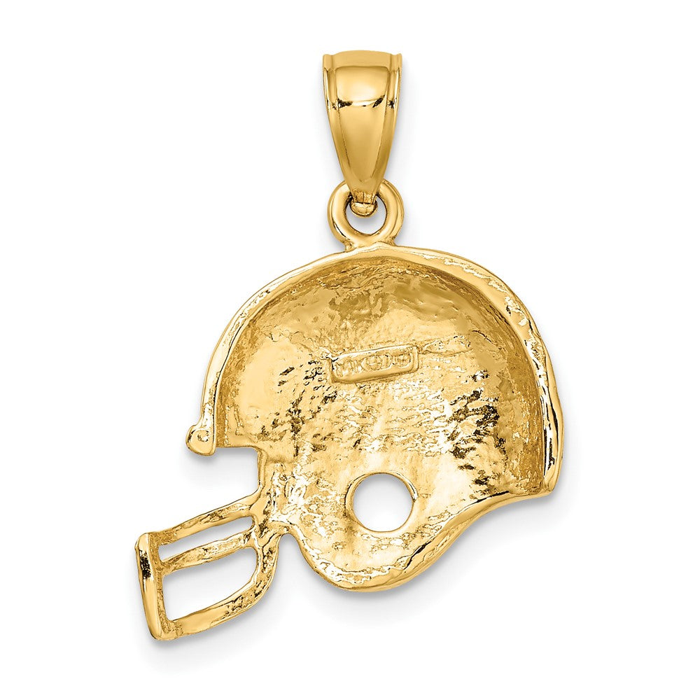 10k Yellow Gold 17.65 mm Football Helmet Pendant (1.65 grams)