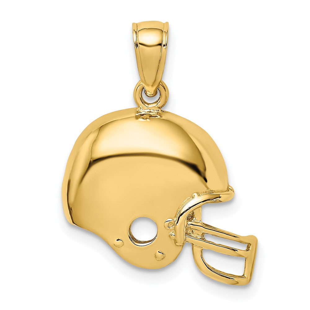 10k Yellow Gold 17.65 mm Football Helmet Pendant (1.65 grams)