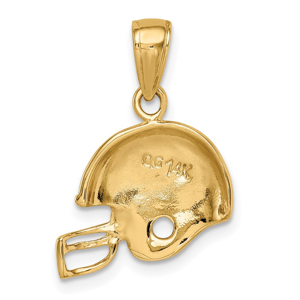 10k Yellow Gold 13 mm Football Helmet Pendant (1.09 grams)