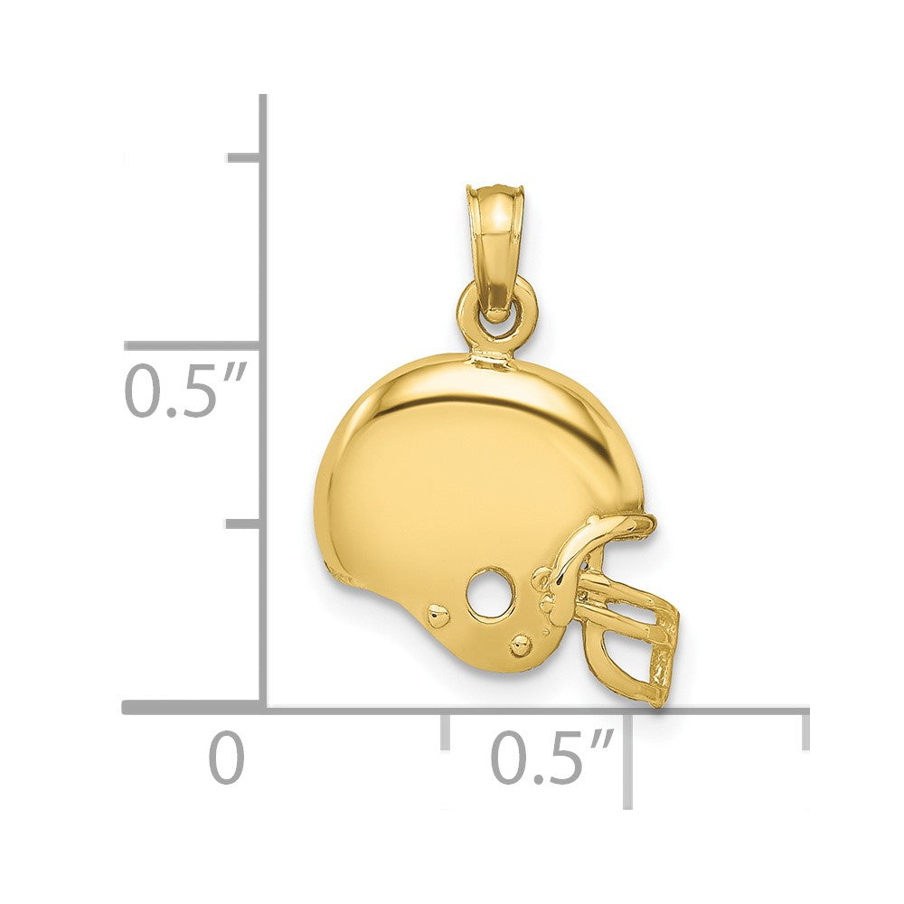 10k Yellow Gold 13 mm Football Helmet Pendant (1.09 grams)