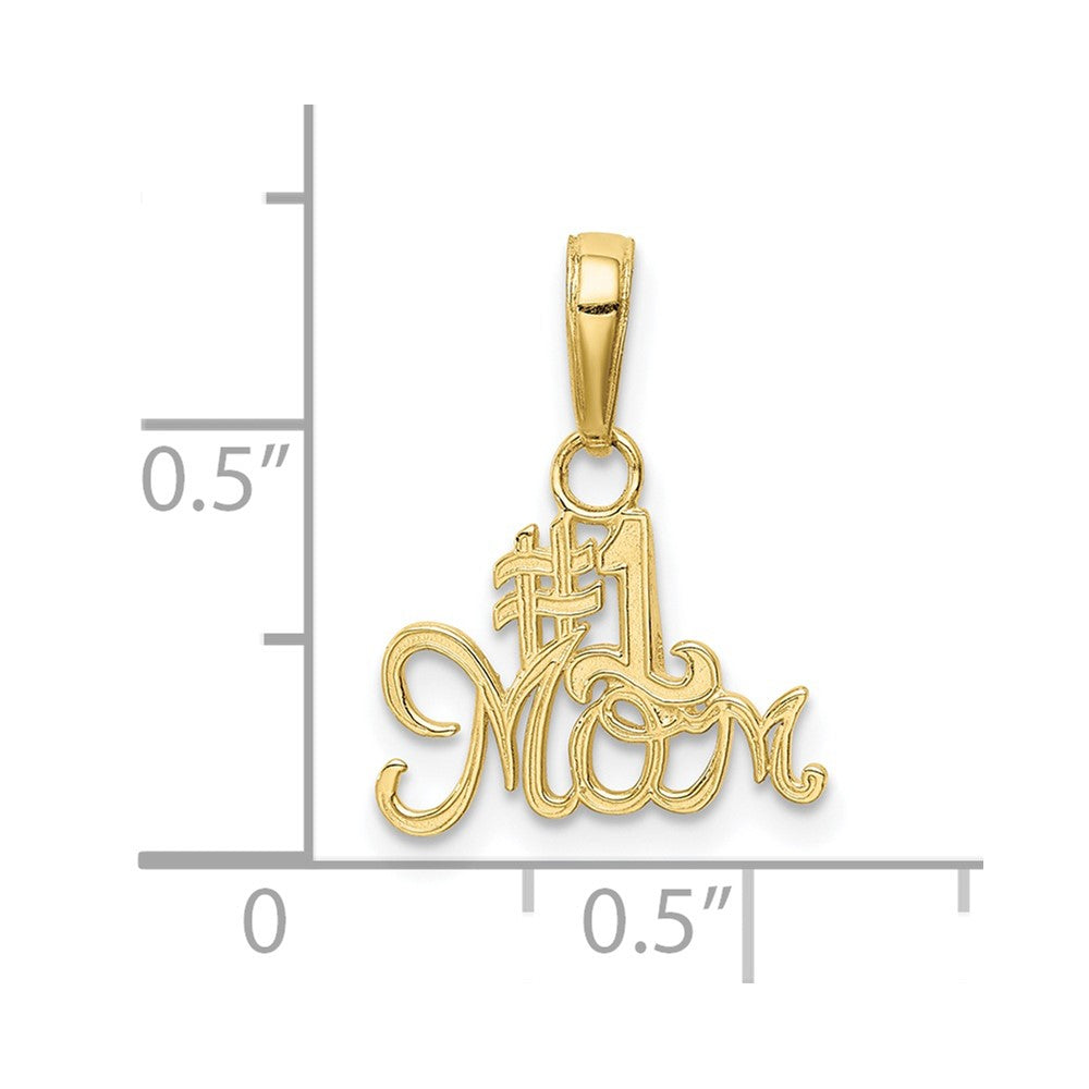 10k Yellow Gold 13.75 mm #1 MOM Charm (0.51 grams)