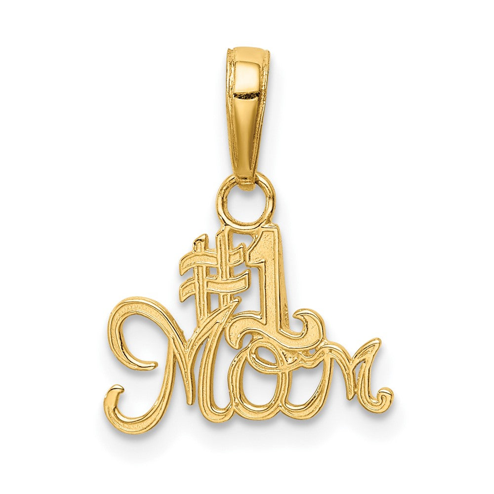 10k Yellow Gold 13.75 mm #1 MOM Charm (0.51 grams)