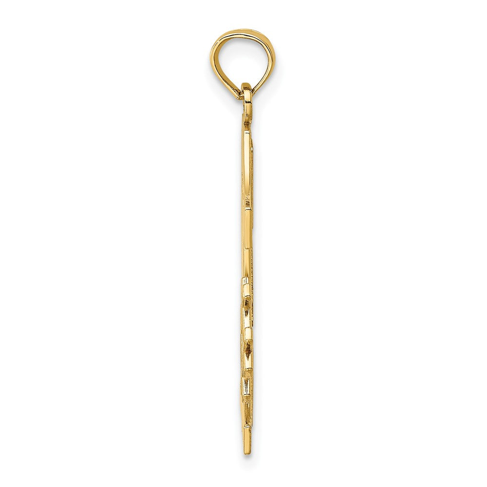 10k Yellow Gold 16 mm #1 DAD Charm (1.38 grams)