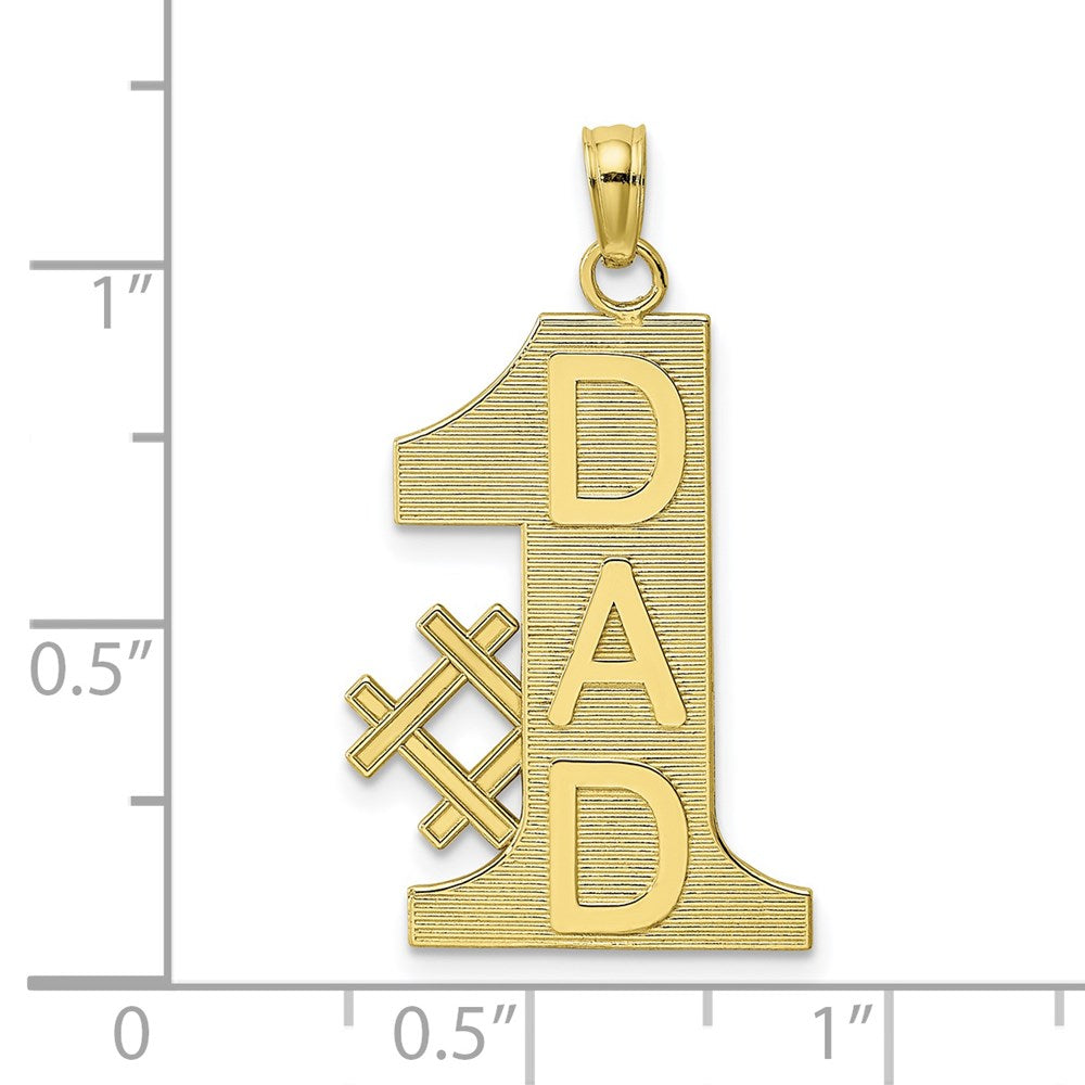 10k Yellow Gold 16 mm #1 DAD Charm (1.38 grams)